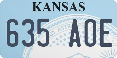 KS license plate 635AOE