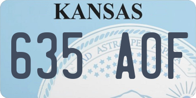 KS license plate 635AOF
