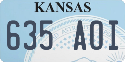 KS license plate 635AOI