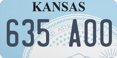 KS license plate 635AOO