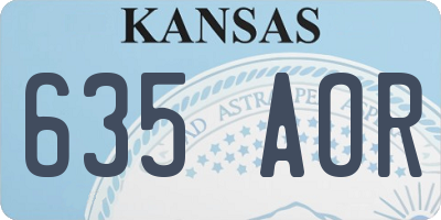 KS license plate 635AOR