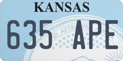 KS license plate 635APE