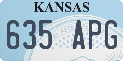 KS license plate 635APG