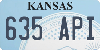 KS license plate 635API