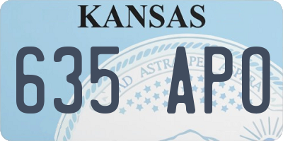 KS license plate 635APO