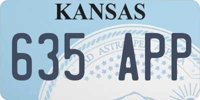 KS license plate 635APP