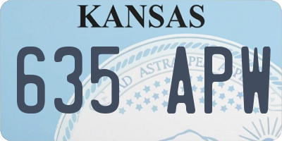 KS license plate 635APW