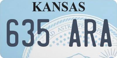 KS license plate 635ARA