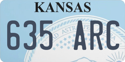 KS license plate 635ARC