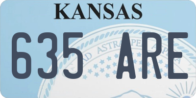 KS license plate 635ARE