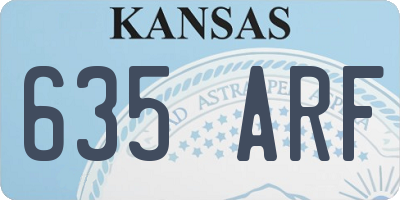 KS license plate 635ARF