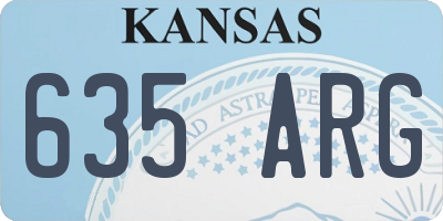 KS license plate 635ARG