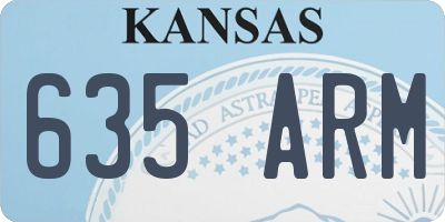 KS license plate 635ARM