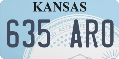 KS license plate 635ARO