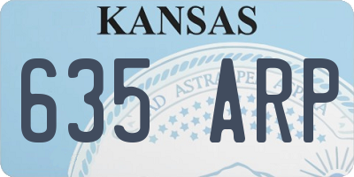 KS license plate 635ARP