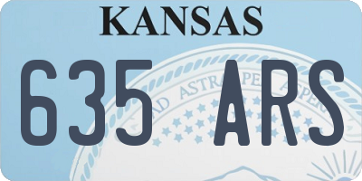 KS license plate 635ARS