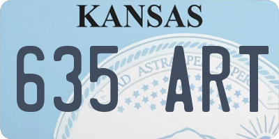 KS license plate 635ART