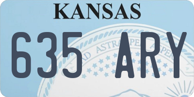 KS license plate 635ARY
