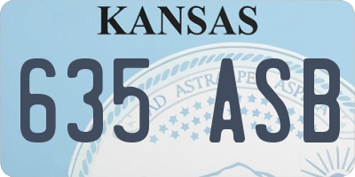 KS license plate 635ASB