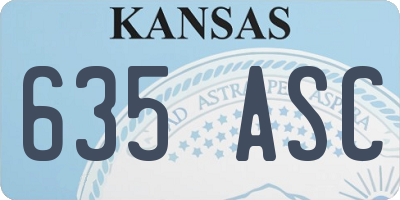 KS license plate 635ASC