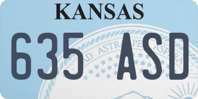 KS license plate 635ASD