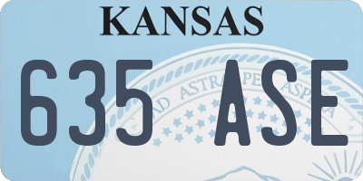 KS license plate 635ASE