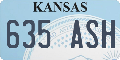 KS license plate 635ASH