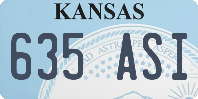 KS license plate 635ASI
