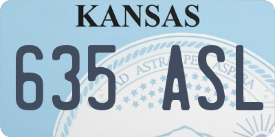 KS license plate 635ASL