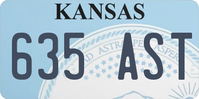KS license plate 635AST