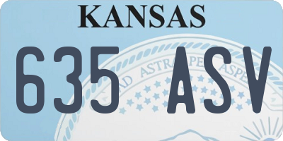 KS license plate 635ASV