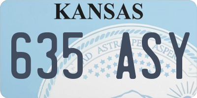 KS license plate 635ASY
