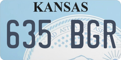 KS license plate 635BGR