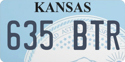 KS license plate 635BTR