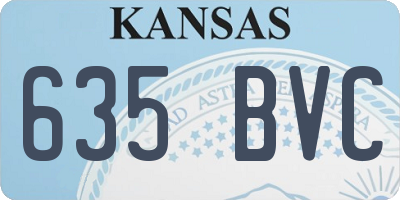 KS license plate 635BVC