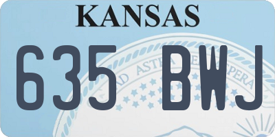 KS license plate 635BWJ