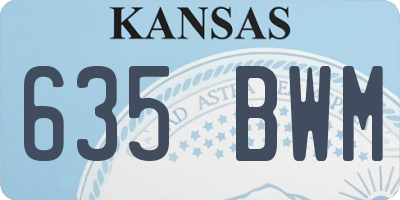 KS license plate 635BWM