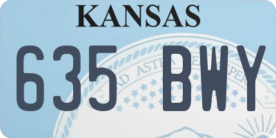KS license plate 635BWY