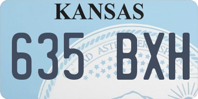KS license plate 635BXH