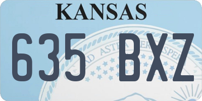 KS license plate 635BXZ