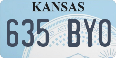 KS license plate 635BYO