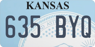 KS license plate 635BYQ