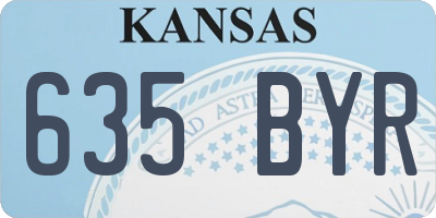 KS license plate 635BYR