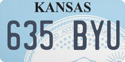 KS license plate 635BYU
