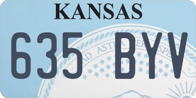 KS license plate 635BYV