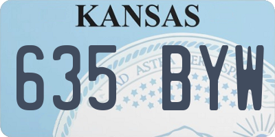 KS license plate 635BYW