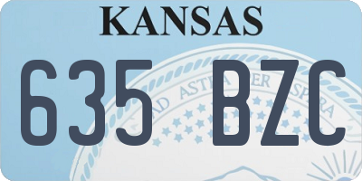 KS license plate 635BZC