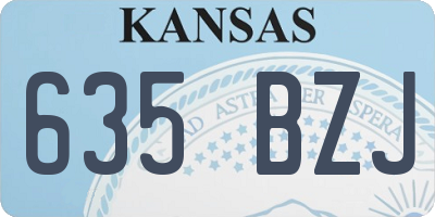 KS license plate 635BZJ