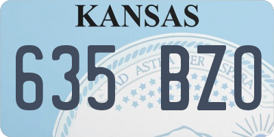KS license plate 635BZO