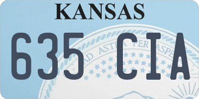 KS license plate 635CIA
